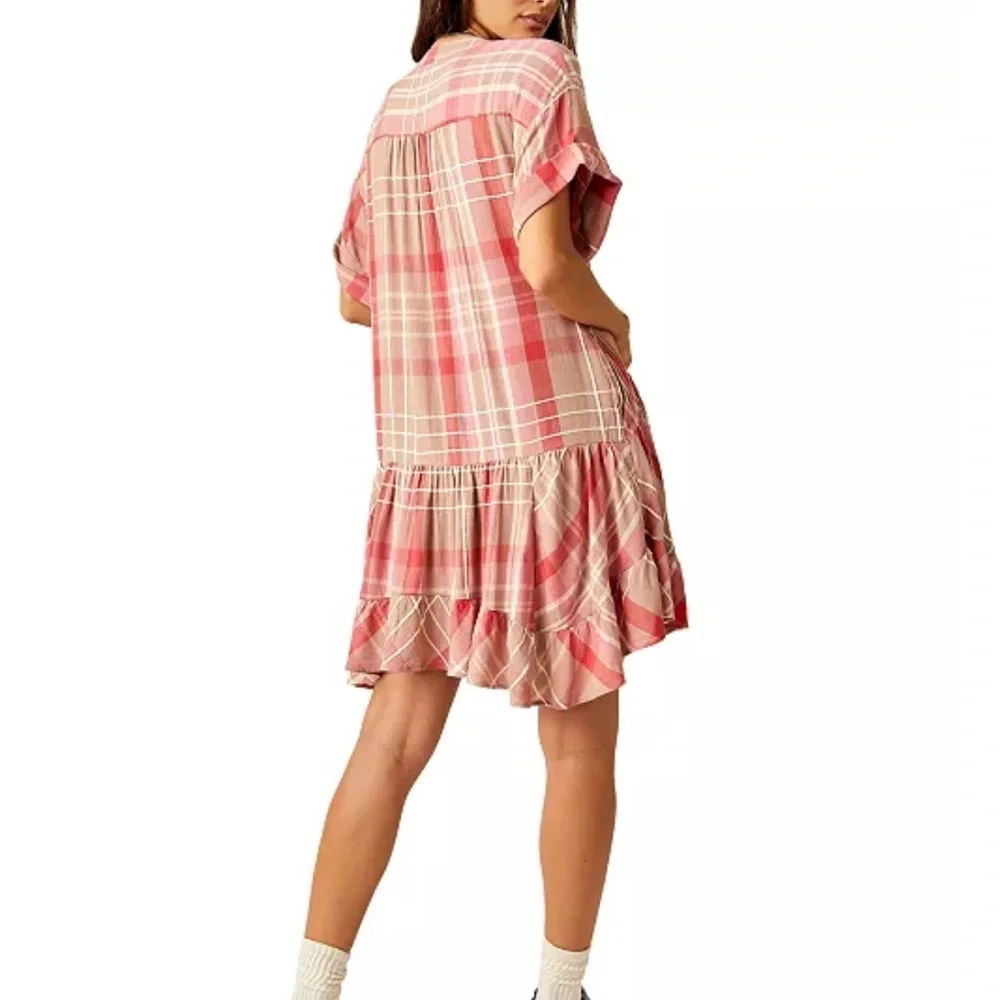 Free‎ People Agnes Plaid Mini in Ballet Combo